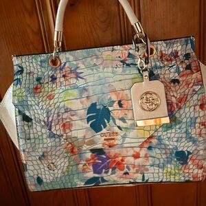 Guess Blue Floral Shoulder Bag